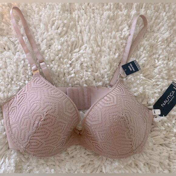 Nautica pink lace push up bra 34C NWT - Picture 2 of 6